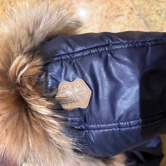 Navy Jacket with Leopard Print Lining - Picture 6 of 7